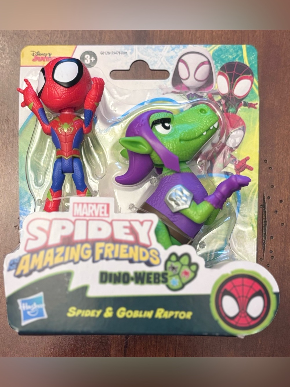 Marvel Spidey And His Amazing Friends Dino Webs Spidey & Goblin Raptor 4" Figure